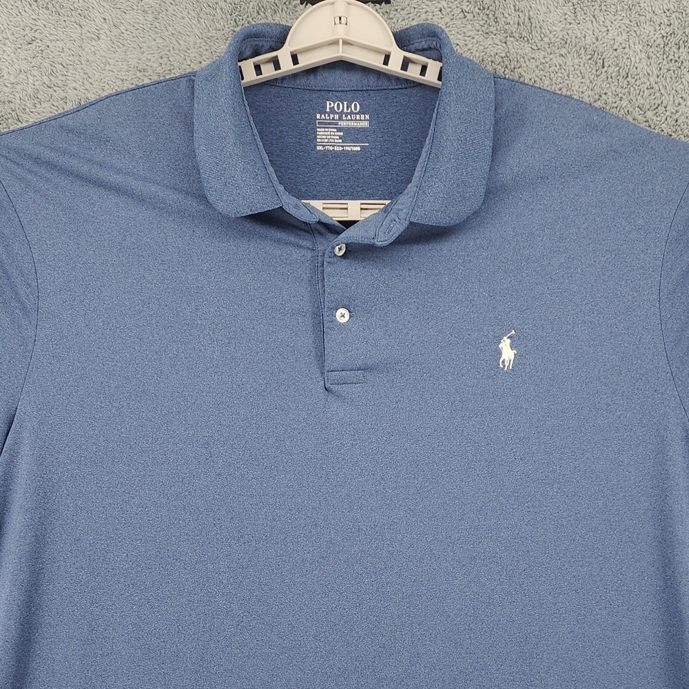 Polo Ralph Lauren Polo Shirt Mens 2XL Blue Performance Classic Stretch Pony Logo